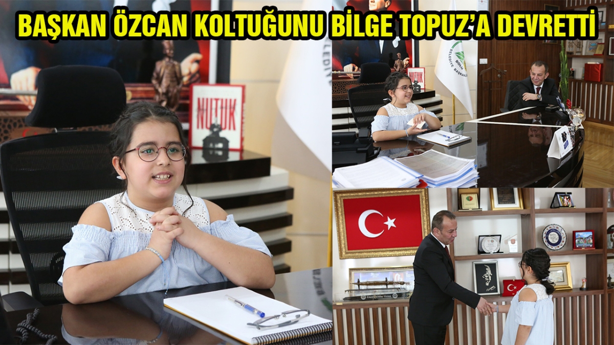 Başkan Özcan koltuğu Bilge Topuz'a devretti