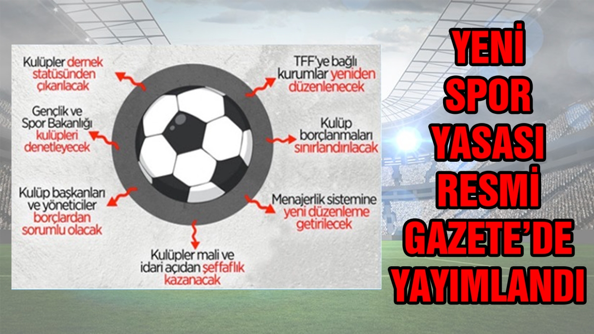 Yeni Spor Yasası Resmi Gazetede yayımlandı