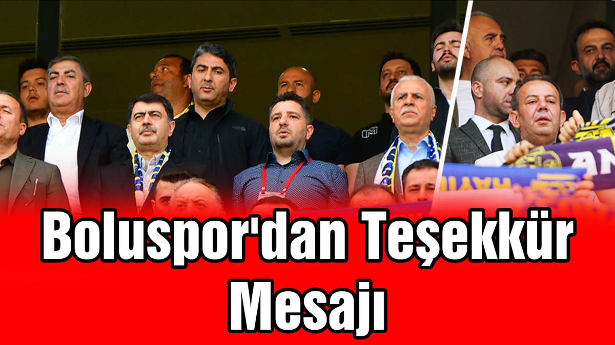 Boluspor'dan Teşekkür Mesajı