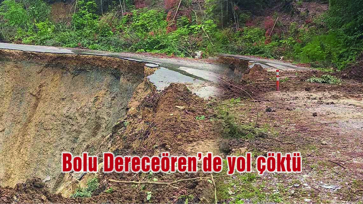 Bolu Dereceören'de yol çöktü