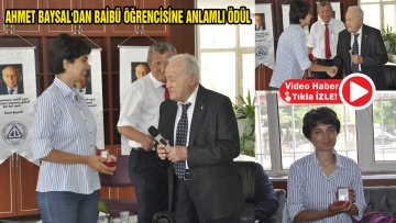 AHMET BAYSAL'DAN BAİBÜ ÖĞRENCİSİNE ANLAMLI ÖDÜL 