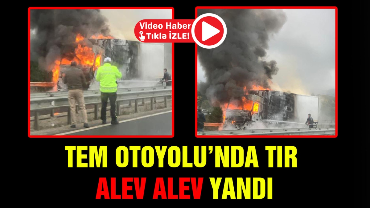 TEM OTOYOLU'NDA TIR ALEV ALEV YANDI