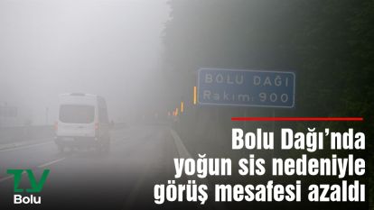 Bolu Dağı'nda yoğun sis nedeniyle görüş mesafesi azaldı