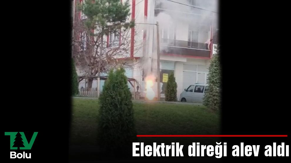 Elektrik direği alev aldı