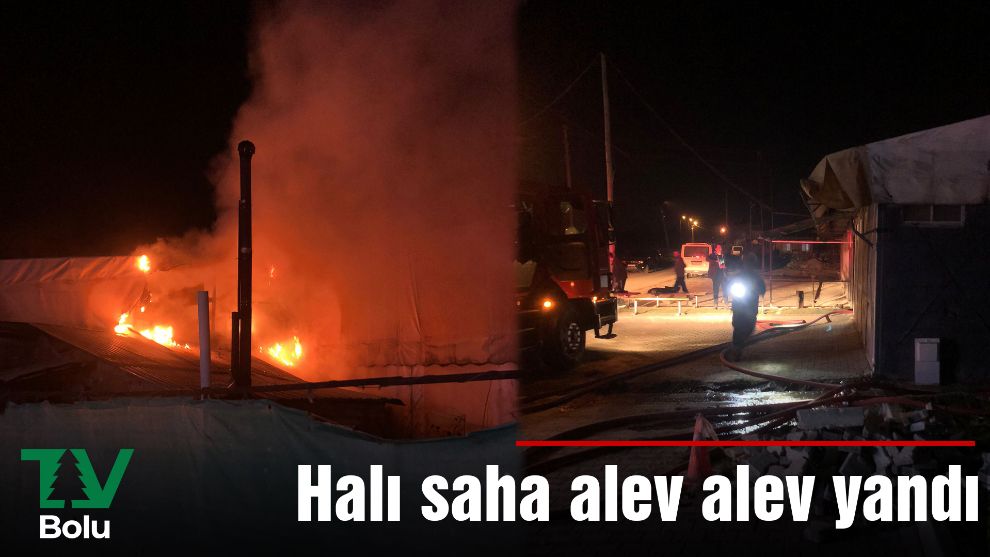 Halı saha alev alev yandı