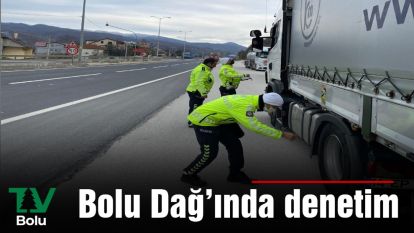 Bolu Dağı'nda kış lastiği denetimi