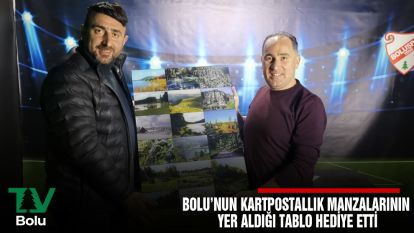 BOLU'NUN KARTPOSTALLIK MANZALARININ YER ALDIĞI TABLO HEDİYE ETTİ