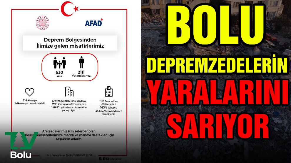 Bolu depremzedelerin yaralarını sarıyor