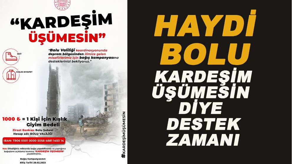 Haydi Bolu kardeşlerimiz üşümesin