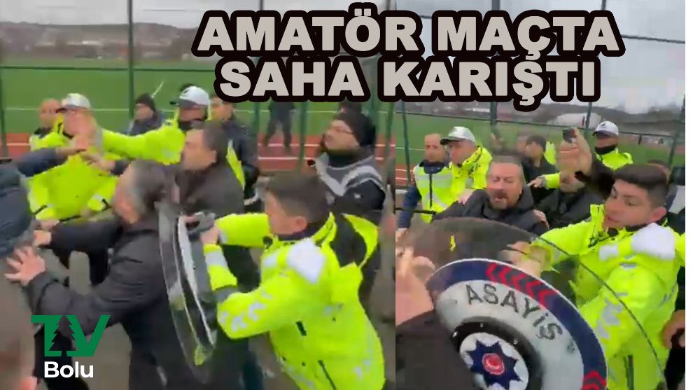 Amatör maçta saha karıştı