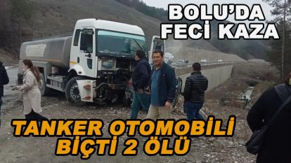 Tanker otomobili biçti 2 ölü