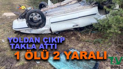 Yoldan çıkıp takla attı 1 ölü 2 yaralı