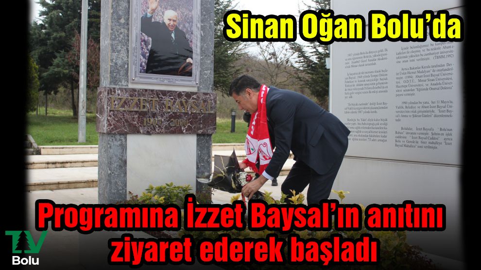 Sinan Oğan İzzet Baysal'ın anıtına çiçek bıraktı