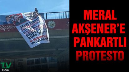 Akşener'e pankartlı protesto