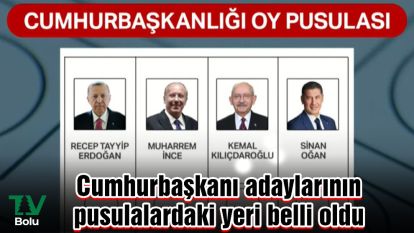 Cumhurbaşkanı adaylarının pusulalardaki yeri belli oldu