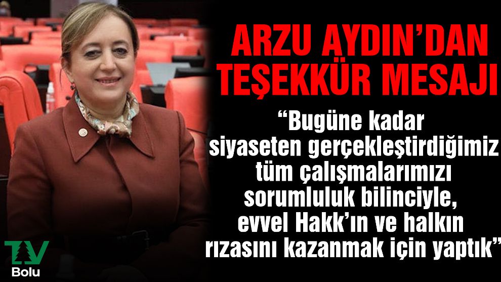 Arzu Aydın'dan teşekkür mesajı