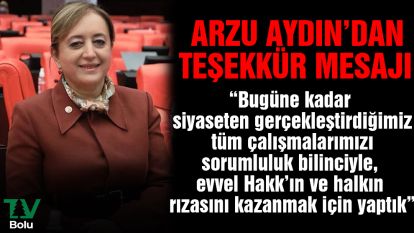 Arzu Aydın'dan teşekkür mesajı