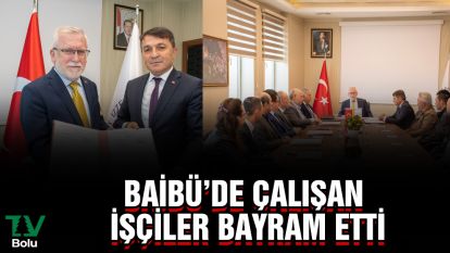 BAİBÜ'de çalışan işçiler bayram etti
