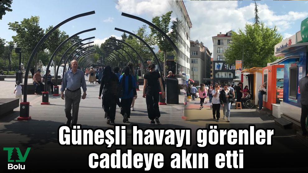 Güneşli havayı görenler caddeye akın etti