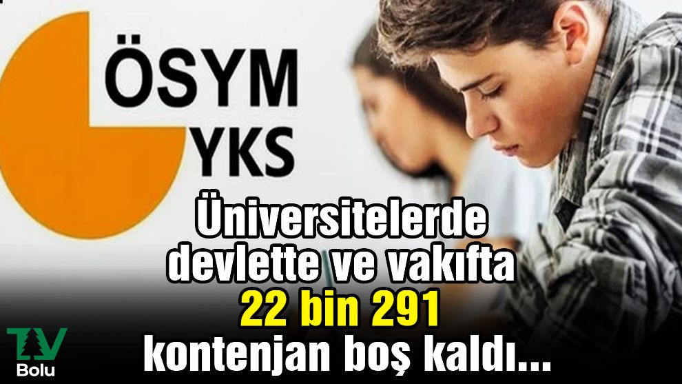 Üniversitelerde devlette ve vakıfta 22 bin 291 kontenjan boş kaldı...
