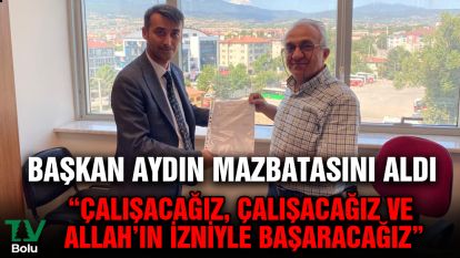 Başkan Aydın mazbatasını aldı