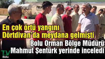 Bolu Orman Bölge Müdürü Mahmut Şentürk yerinde inceledi