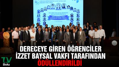 Dereceye giren öğrenciler İzzet Baysal Vakfı tarafından ödüllendirildi