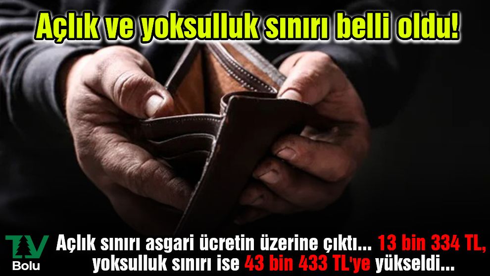 Açlık sınırı asgari ücretin üzerine çıktı... 13 bin 334 TL, yoksulluk sınırı ise 43 bin 433 TL'ye yükseldi...