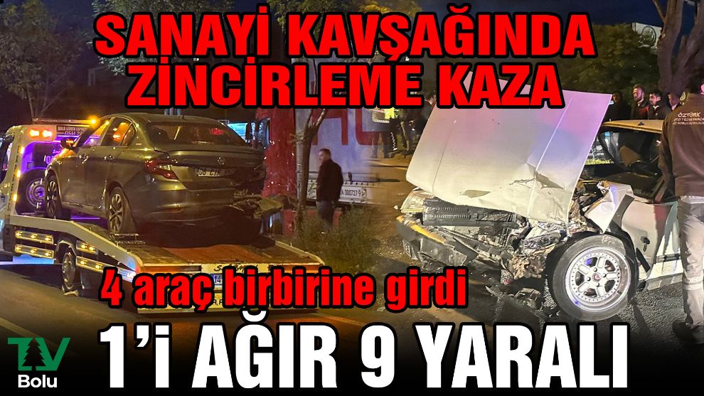 Sanayi kavşağında zincirleme kaza... 1'i ağır 9 yaralı