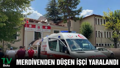 Merdivenden düşen işçi yaralandı