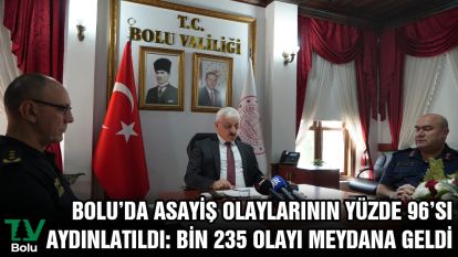 Bolu'da asayiş olaylarının yüzde 96'sı aydınlatıldı: Bin 235 olay meydana geldi