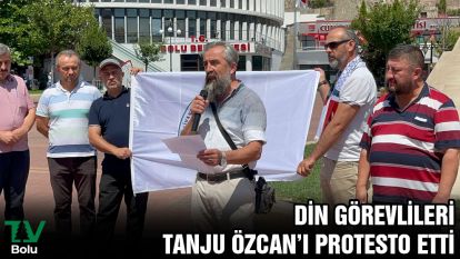Din görevlileri Tanju Özcan'ı protesto etti