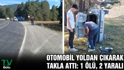 Otomobil yoldan çıkarak takla attı: 1 ölü, 2 yaralı