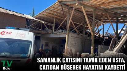 Samanlık çatısını tamir eden usta, çatıdan düşerek hayatını kaybetti