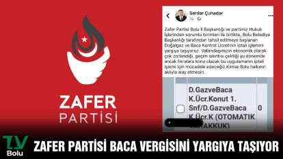 ZAFER PARTİSİ BACA VERGİSİNİ YARGIYA TAŞIYOR