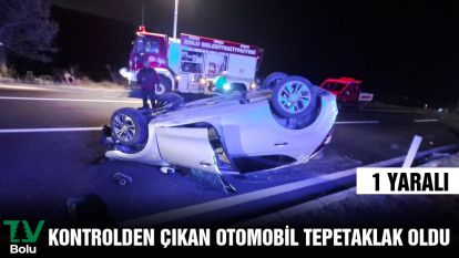 Kontrolden çıkan otomobil tepetaklak oldu: 1 yaralı