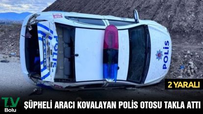Şüpheli aracı kovalayan polis otosu takla attı: 2 yaralı