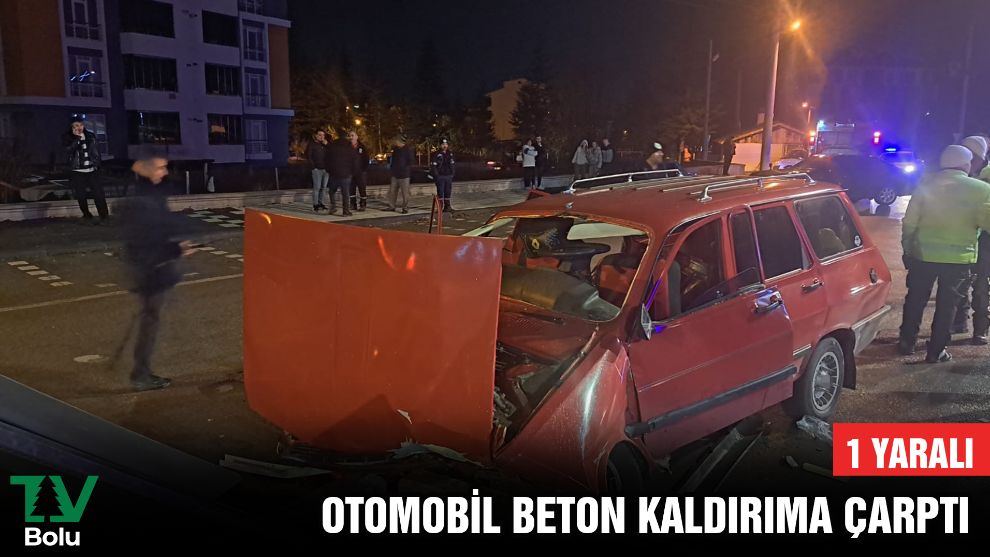 Otomobil beton kaldırıma çarptı: 1 yaralı