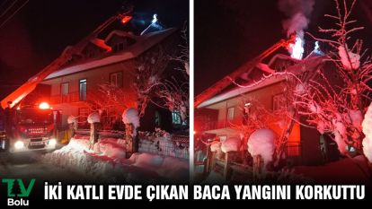 İki katlı evde çıkan baca yangını korkuttu