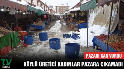 Pazarı kar vurdu...Köylü üretici kadınlar pazara çıkamadı