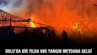 Bolu'da bir yılda 686 yangın meydana geldi