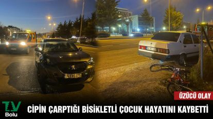 Cipin çarptığı bisikletli çocuk hayatını kaybetti