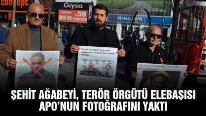 Şehit ağabeyi terör örgütü elebaşı Apo'nun fotoğrafını yaktı