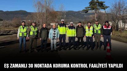 Eş zamanlı 30 noktada koruma kontrol faaliyeti yapıldı.