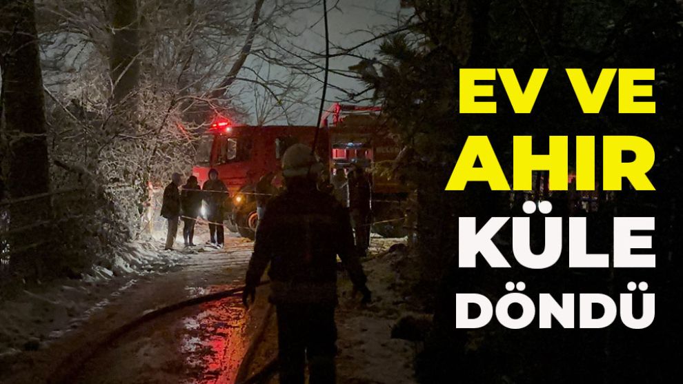 Ev ve ahır küle döndü