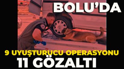 BOLU'DA 9 UYUŞTURUCU OPERASYONU: 11 GÖZALTI