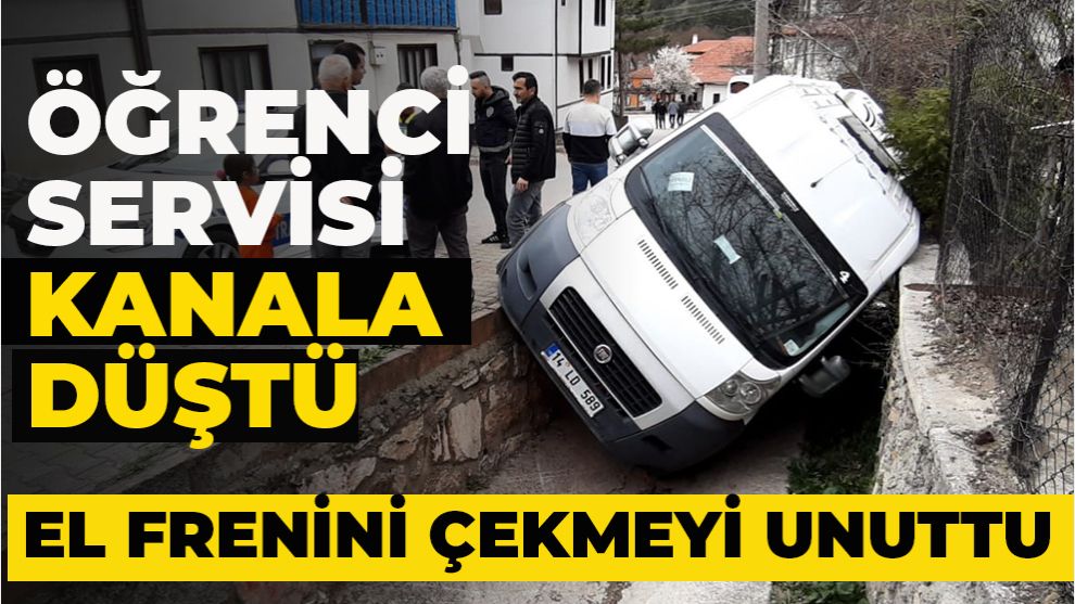 El frenini çekmeyi unuttu, öğrenci servisi kanala düştü