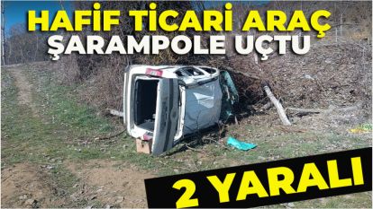 Bolu'da hafif ticari araç şarampole uçtu: 2 yaralı