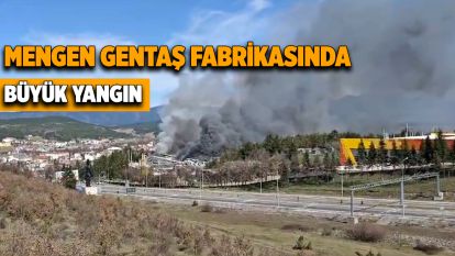 MENGEN GENTAŞ FABRİKASINDA BÜYÜK YANGIN MEYDANA GELDİ