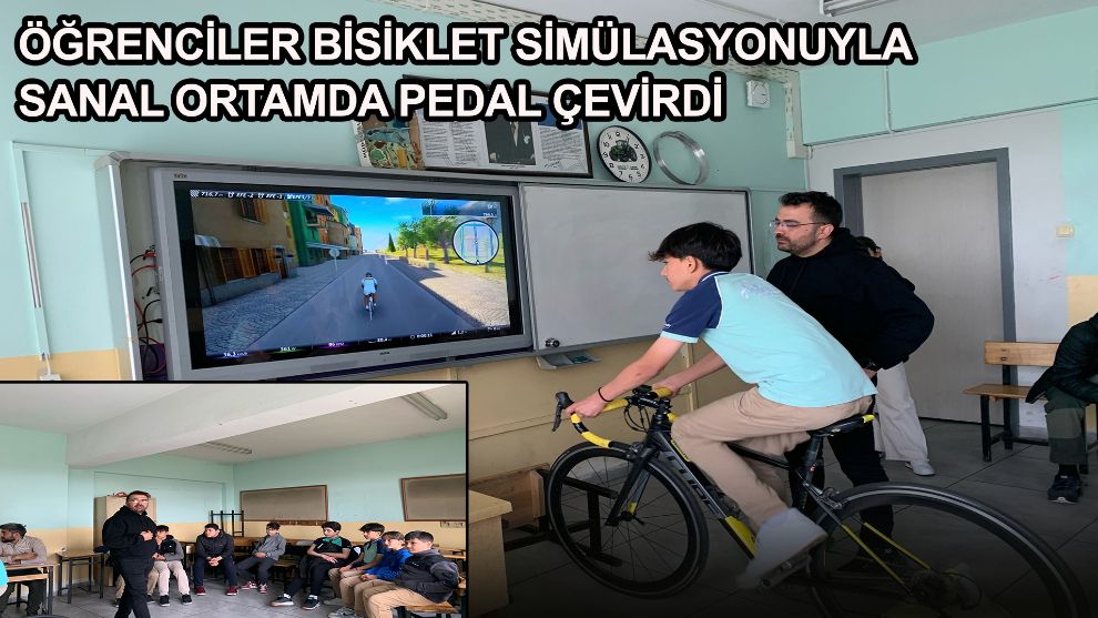 Öğrenciler bisiklet simülasyonuyla sanal ortamda pedal çevirdi